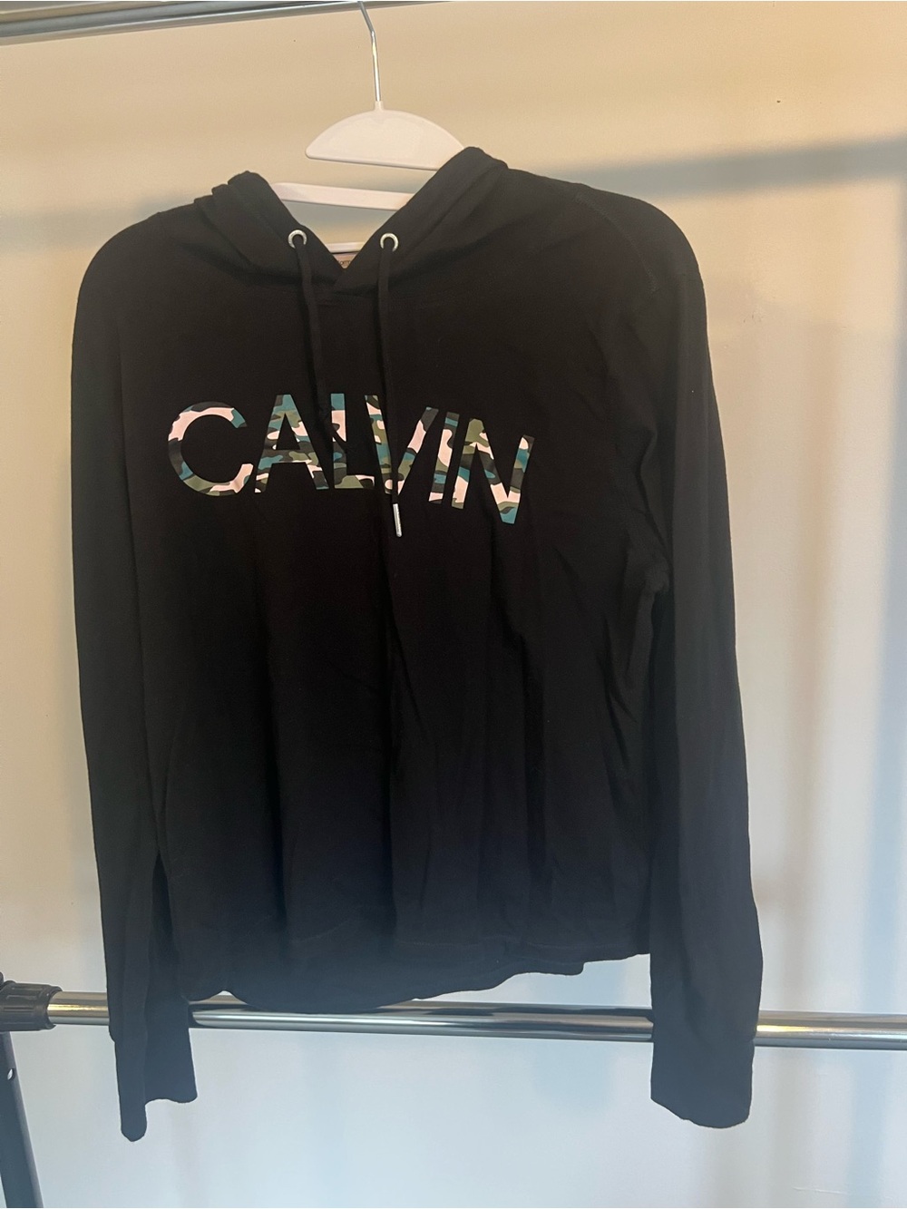 Calvin Klein Black Hoodie with Camo Logo